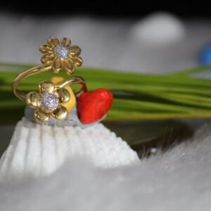 flower design gold ring