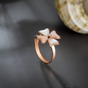 flower design rose gold ring