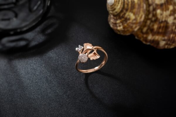 flower design rose gold ring