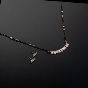 gold mangalsutra and earring set