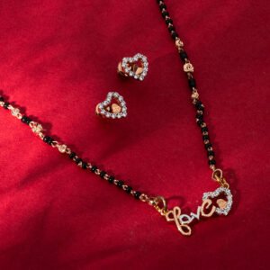 Gold Mangalsutra With Earring