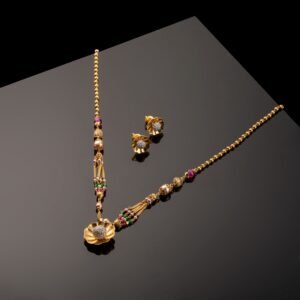 gold necklace with earrings