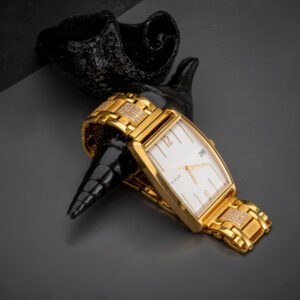 gold square watch for gents